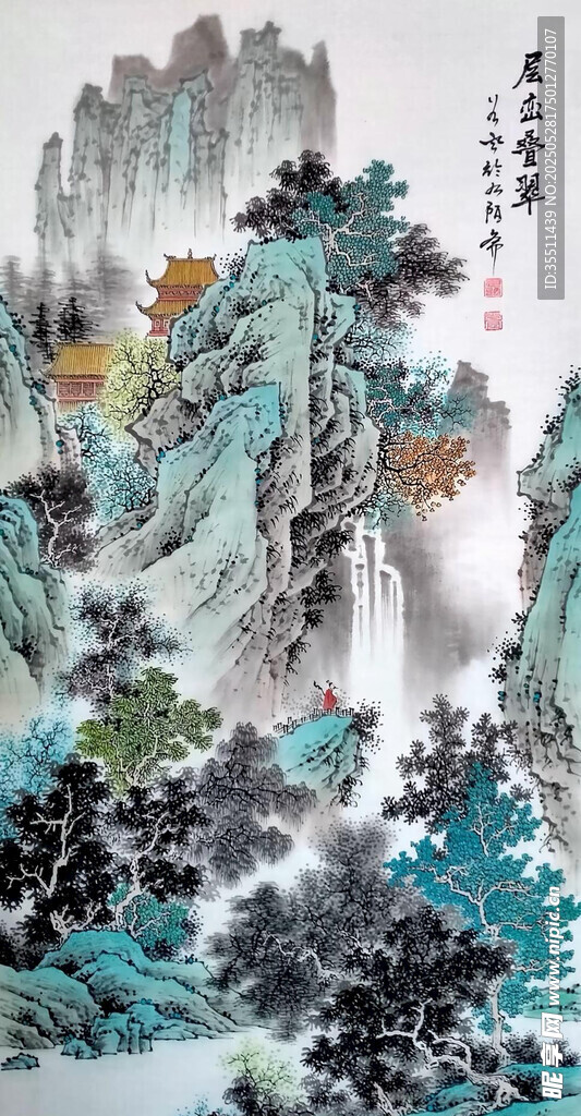 水墨山水国画意境图