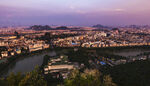 城市黄昏全景风光