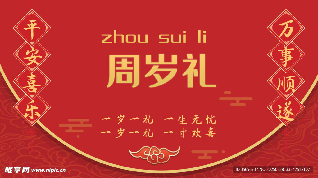 红色生日背景展板