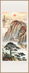 迎客松山水国画风景图