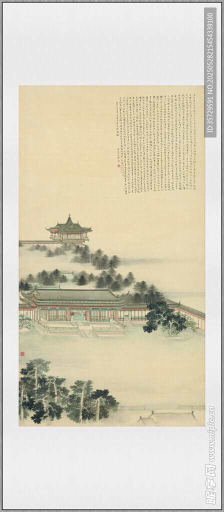 中式山水古景图
