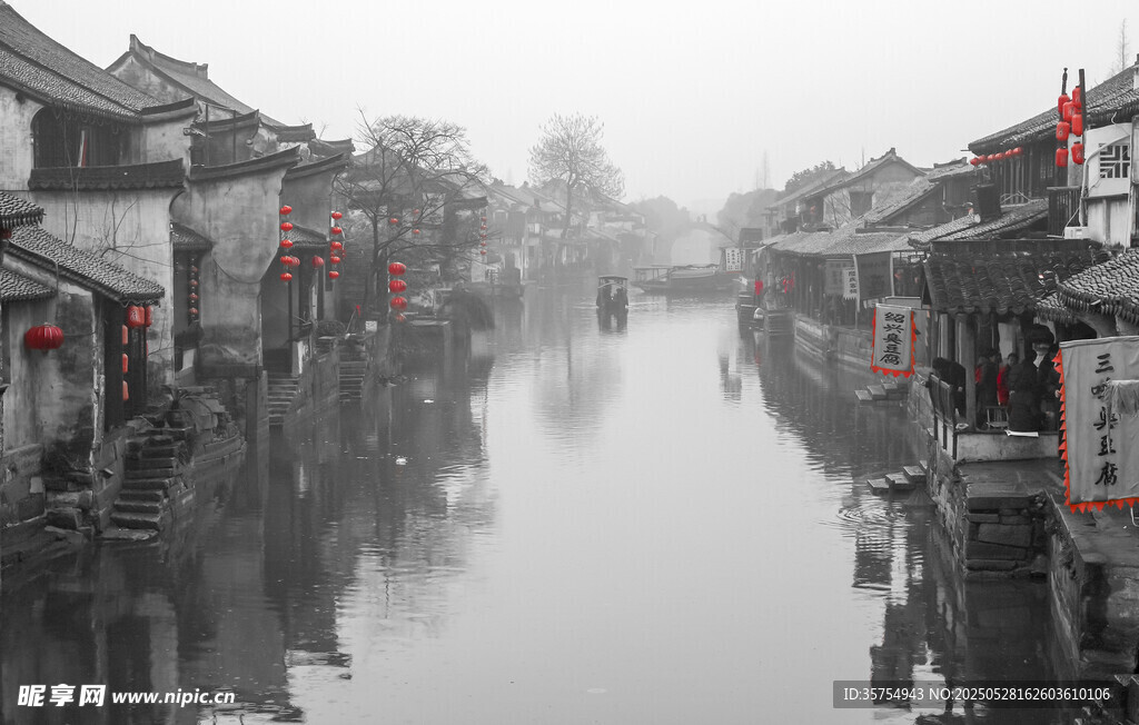 水墨江南水乡古街景致