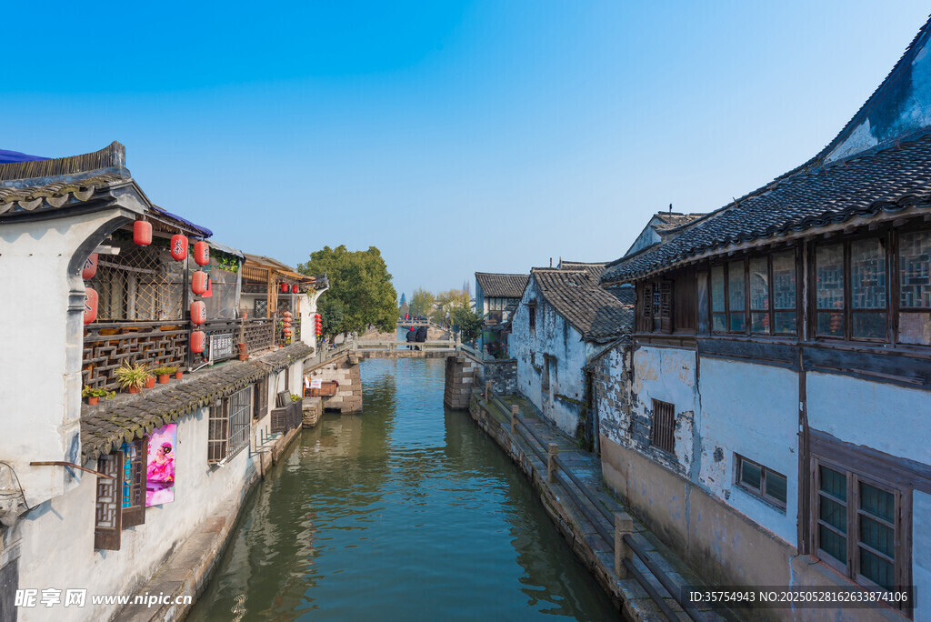 江南水乡古巷河道美景