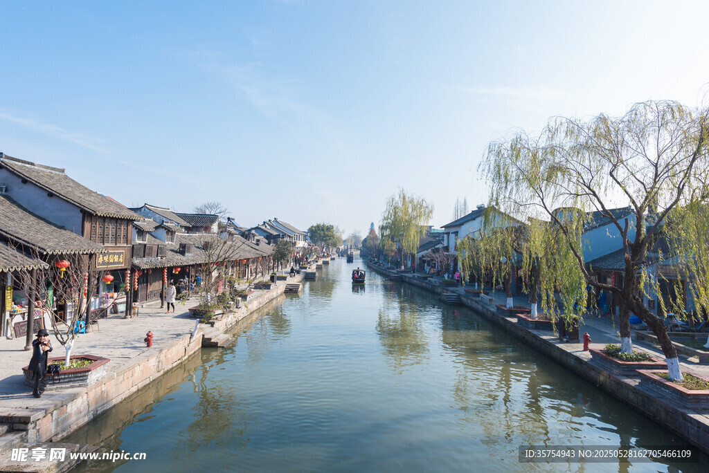 江南水乡古街河道美景