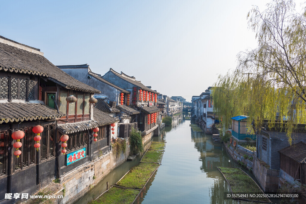 江南水乡古巷河道美景