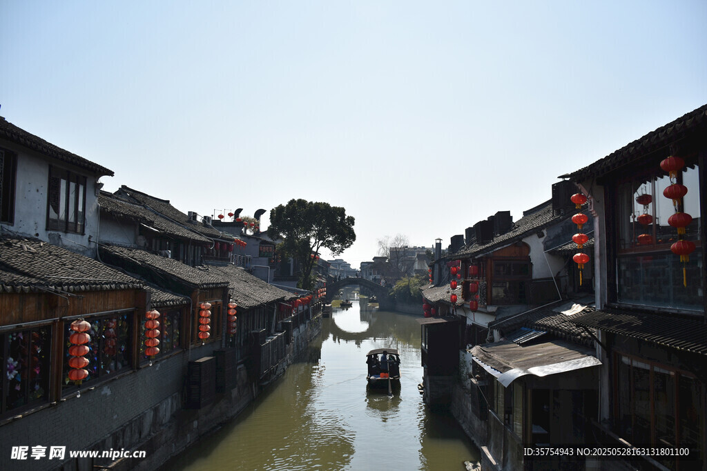 江南水乡古街河道景观