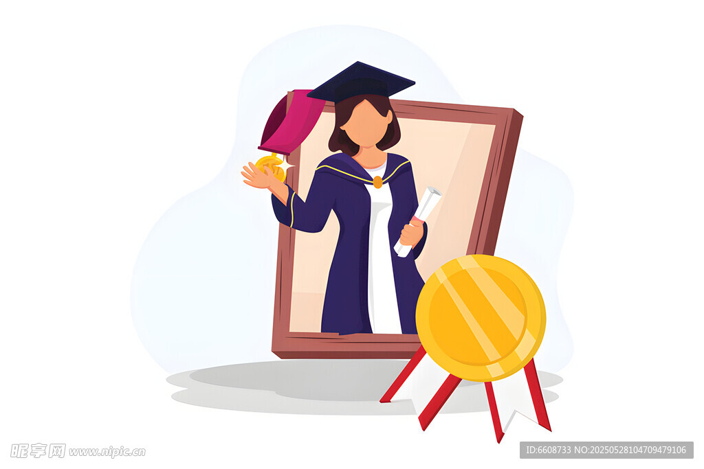 毕业时刻学位帽与证书
