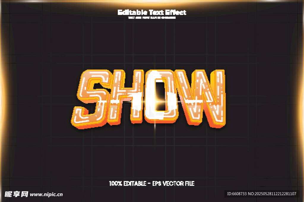 橙色立体SHOW艺术字设计