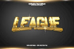 金色立体League文字效果