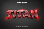 红色立体字TITAN效果展示