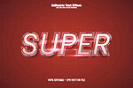红色背景上的立体SUPER