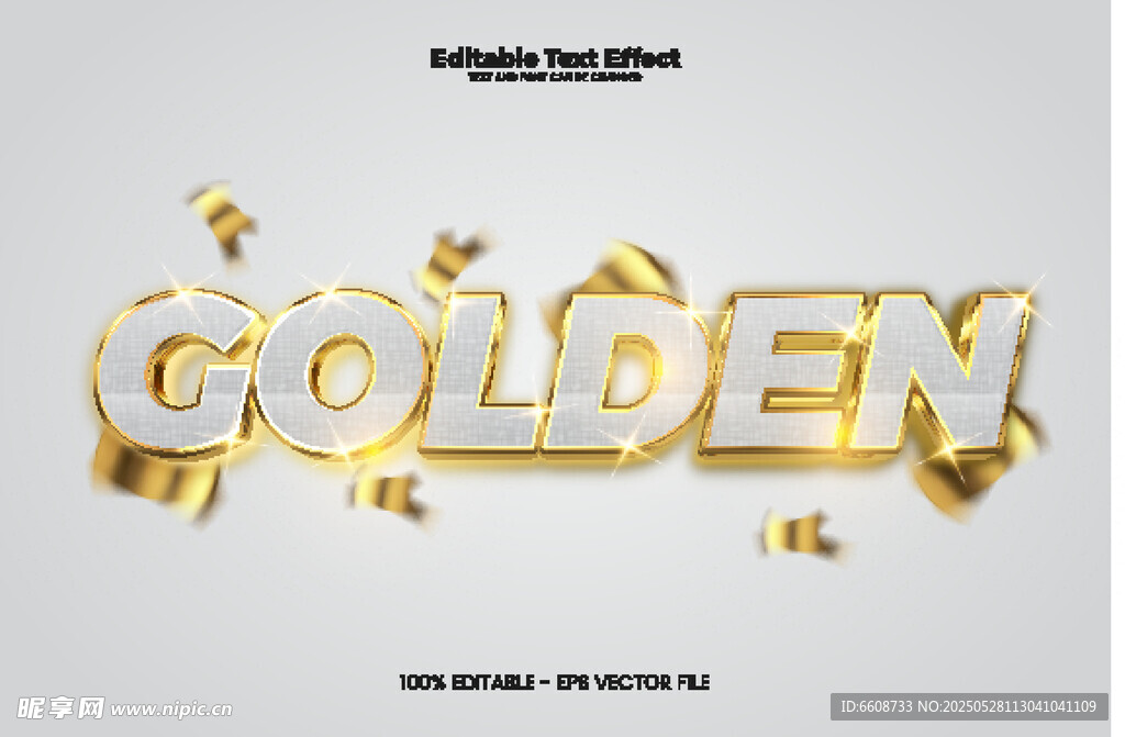 金色立体字GOLDEN展示