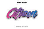 彩色立体Citizen字样设计