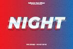 红蓝渐变背景的NIGHT字样