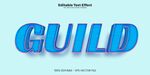 蓝色立体字GUILD展示