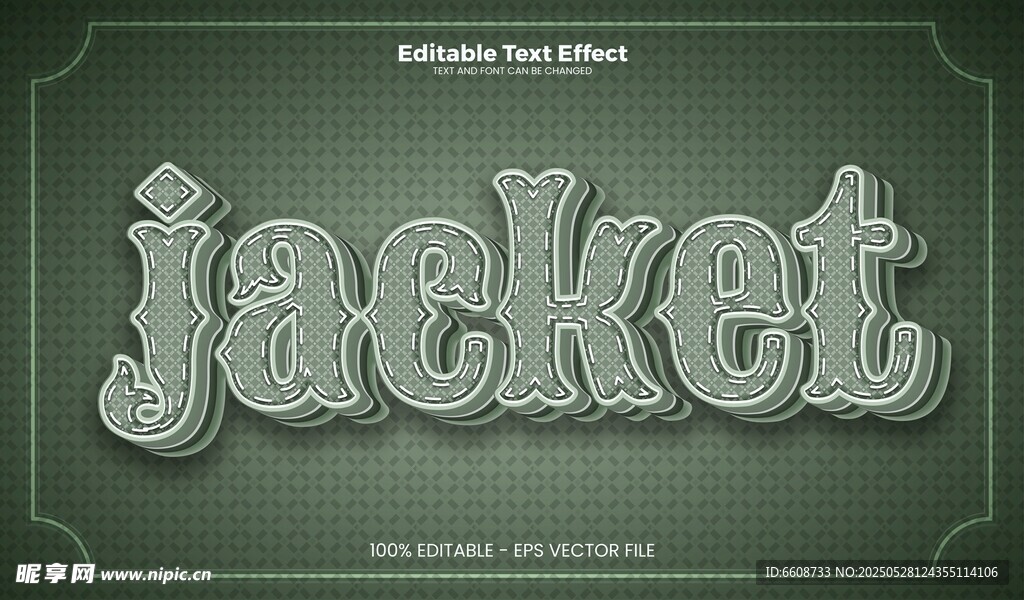 立体质感jacket字体设计