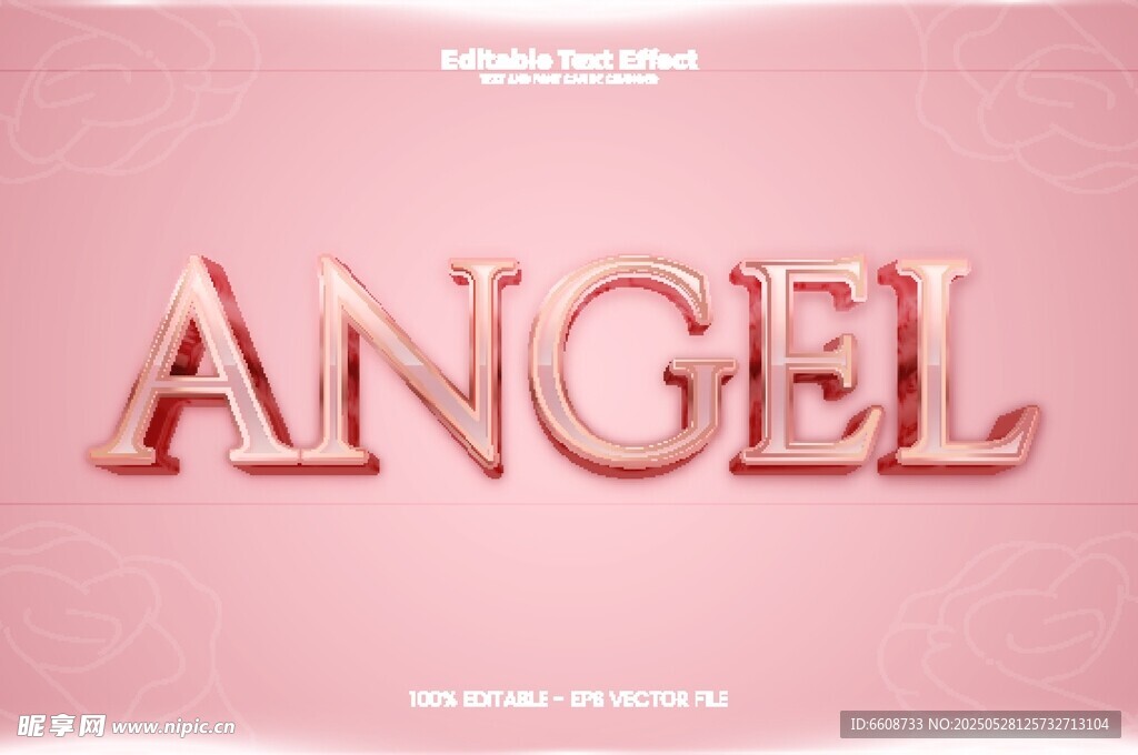 粉色立体字ANGEL展示