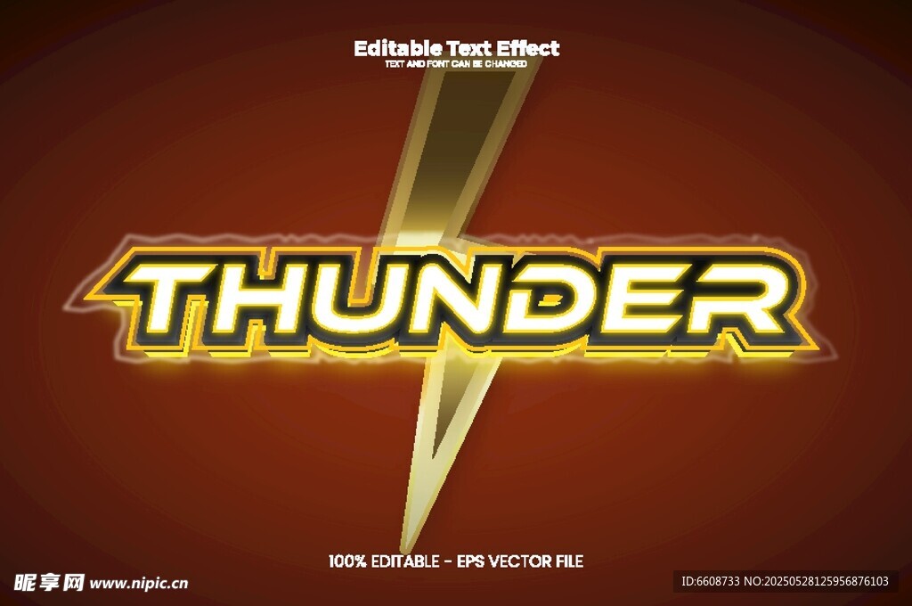 金色闪电字体THUNDER