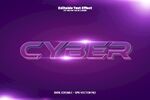 紫色赛博风格CYBER字样