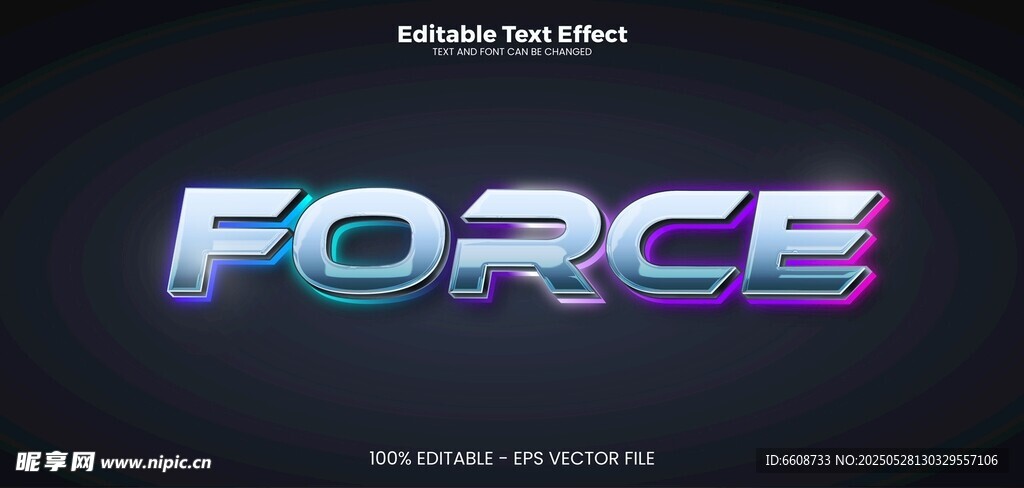 炫酷多彩FORCE字体效果