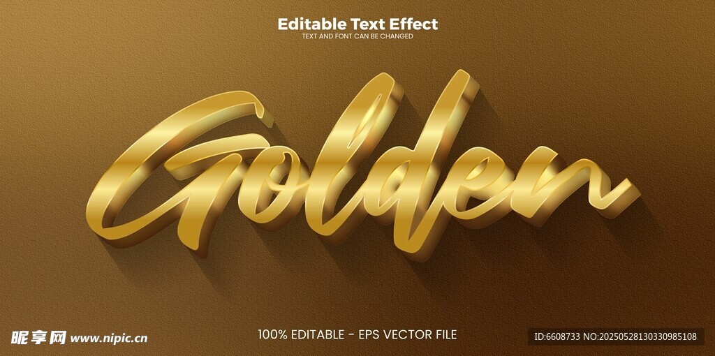 金色立体英文Golden