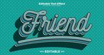 复古风格Friend艺术字设计