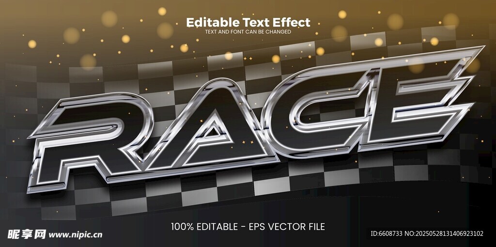 赛车主题金属质感RACE字样