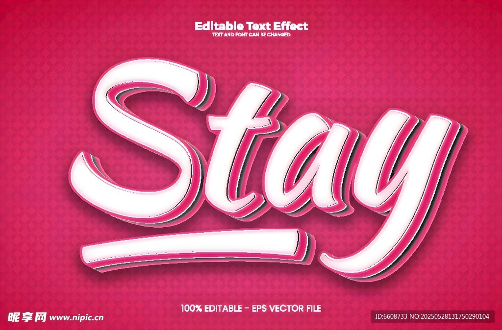 粉色背景Stay艺术字设计