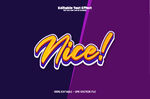 紫色背景上的Nice字样