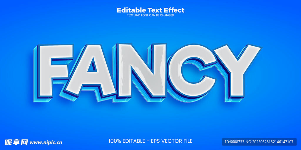 蓝色背景上的FANCY字样