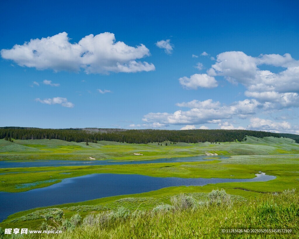 草原河畔美景