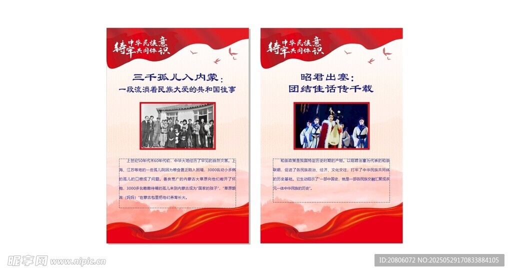 铸牢 民族团结展板
