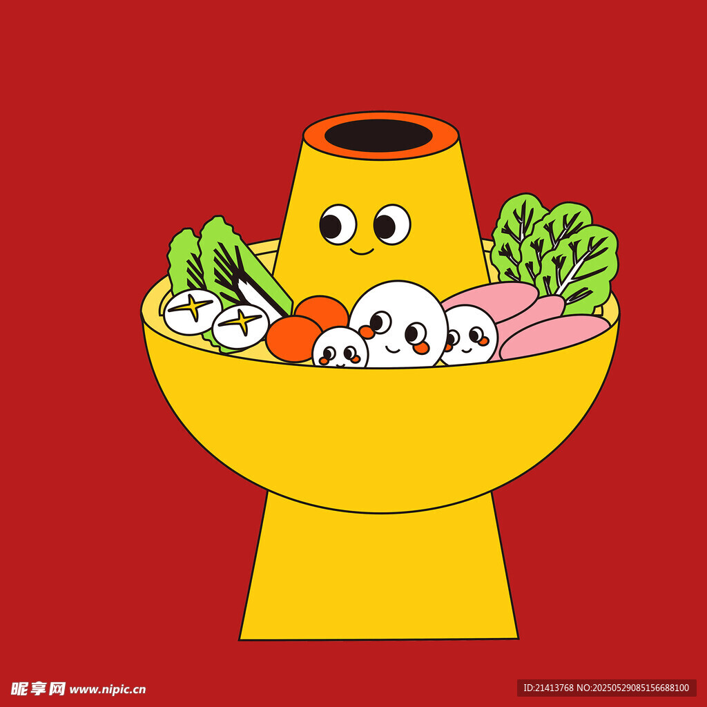 卡通火锅食材满满超可爱