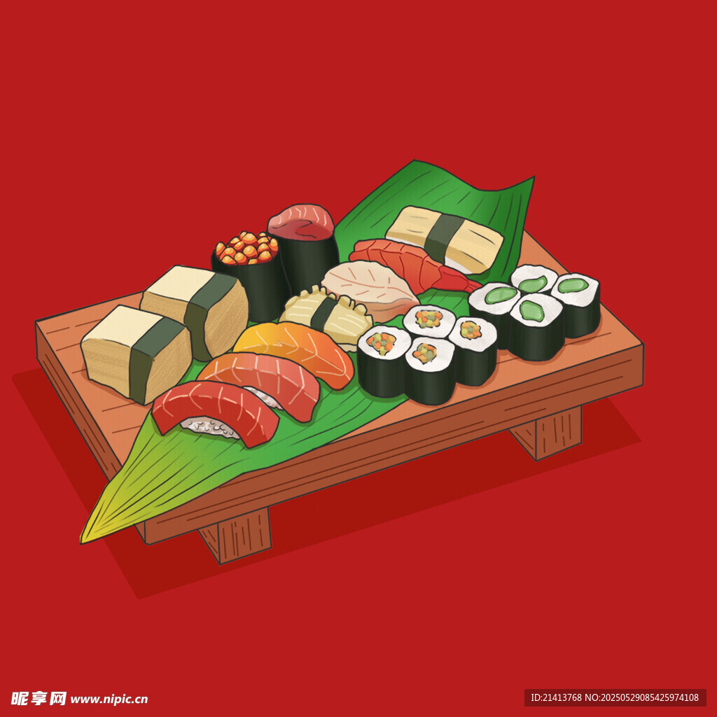 美味寿司拼盘展示