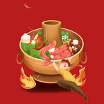 火锅热辣食材
