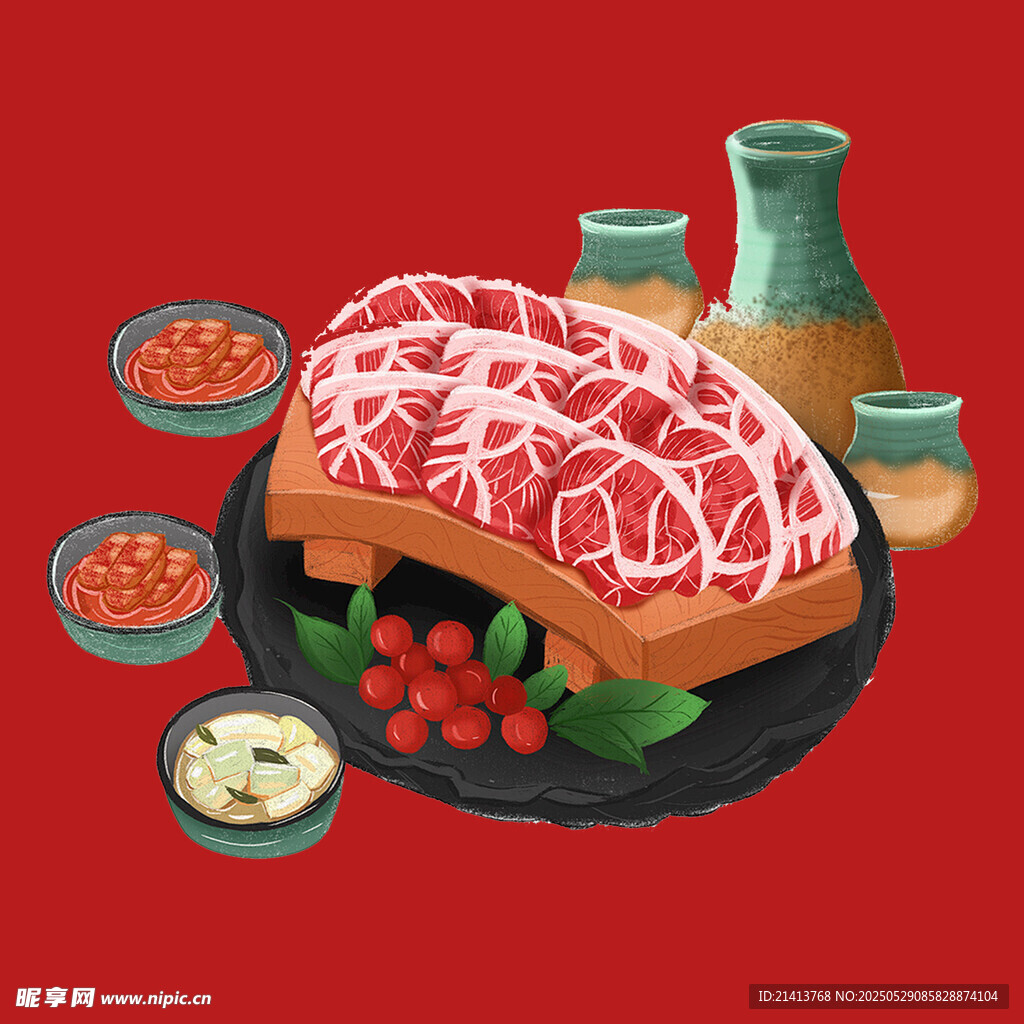 美味日式烤肉拼盘