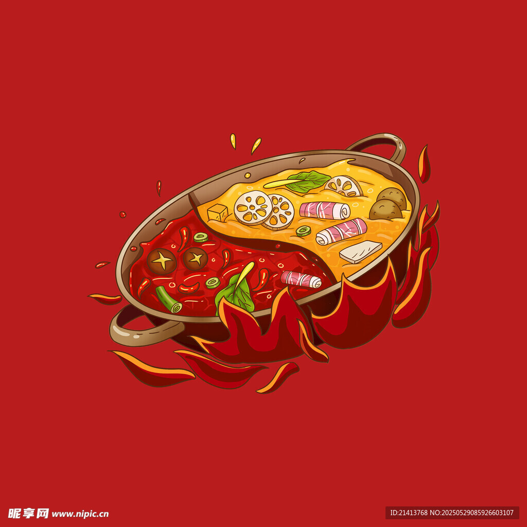 火锅食材插画