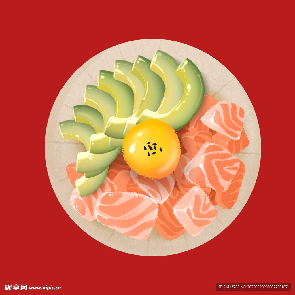 牛油果三文鱼拼盘美食