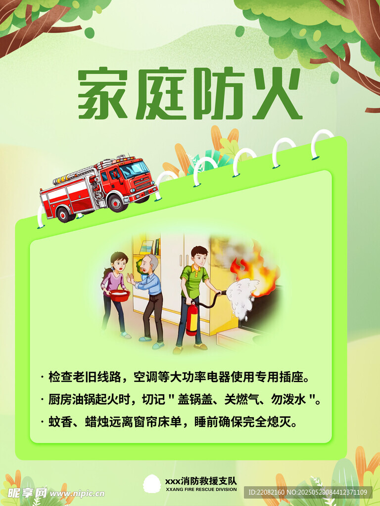 家庭防火知识宣传海报