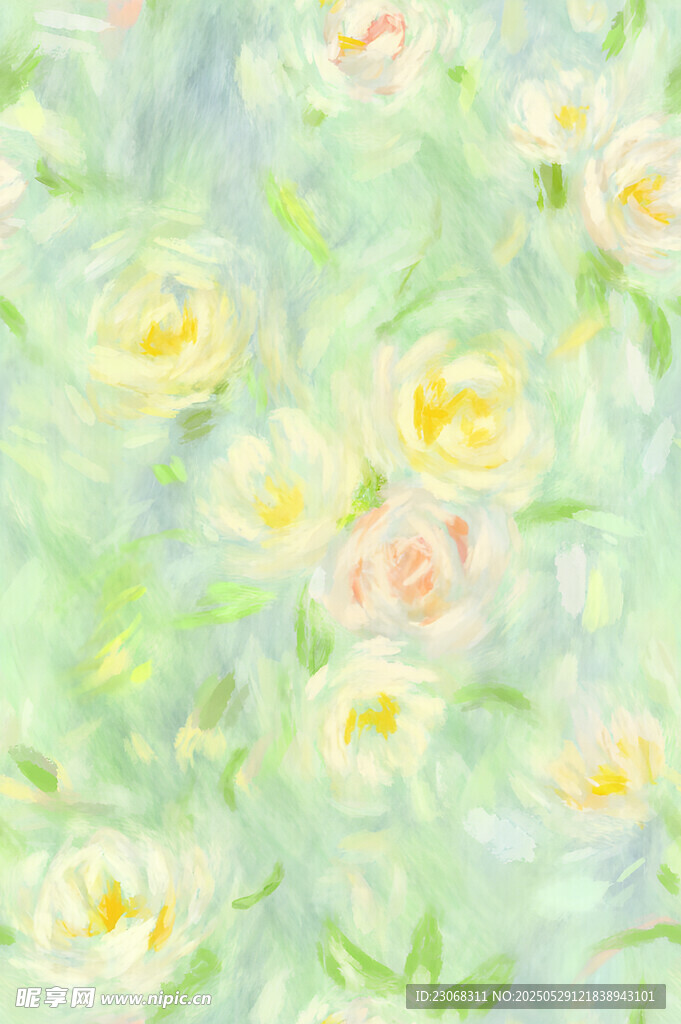 清新淡雅花卉水彩画背景