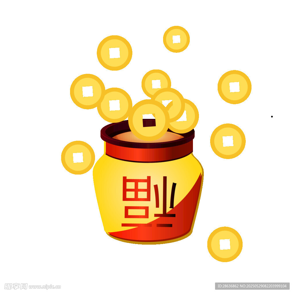 金罐满溢金币图