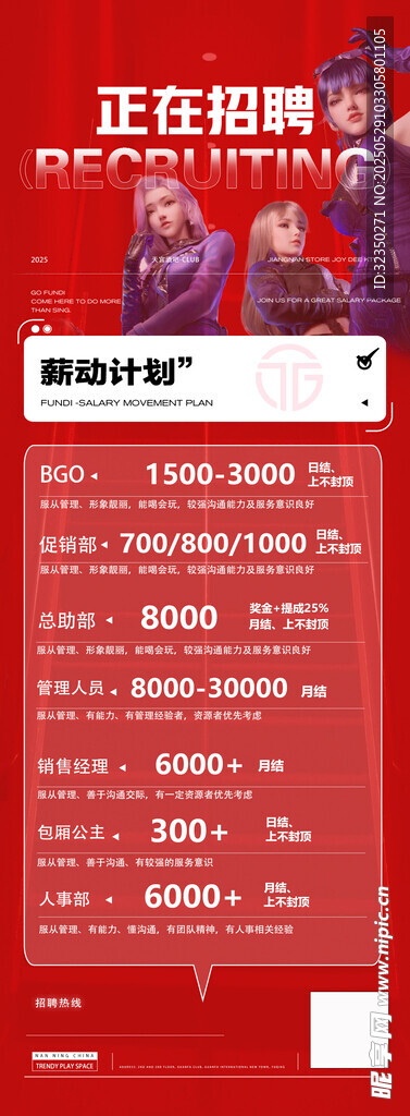 酒吧招聘海报