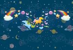 梦幻星空下的童趣宇宙元素