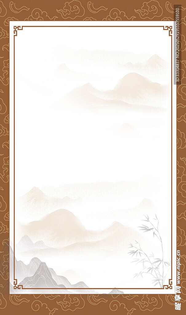 中式山水风空白装饰画