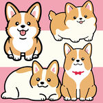可爱柯基犬卡通形象集合