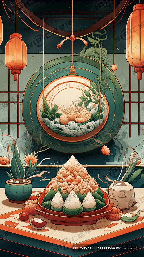 端午节海报 主标题 粽情设计