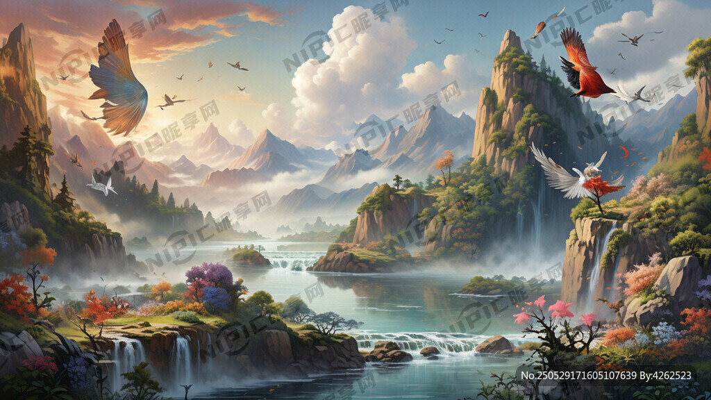美术书法唯美画面 青山绿水