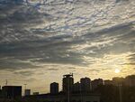 城市黄昏天空与建筑景观