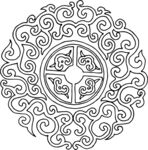 传统中式圆形花纹图案