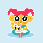 可爱女孩和小兔子